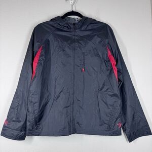 Vintage Y2K Empyre Windbreaker Jacket Full Zip Black Red Skater Emo Womens Large